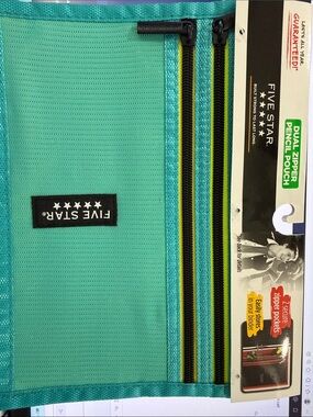 Five Star Dual-Zip Toiletry Pouch in Teal and Black